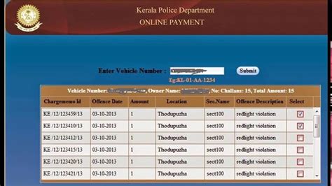 kerala pending number|Kerala traffic e.